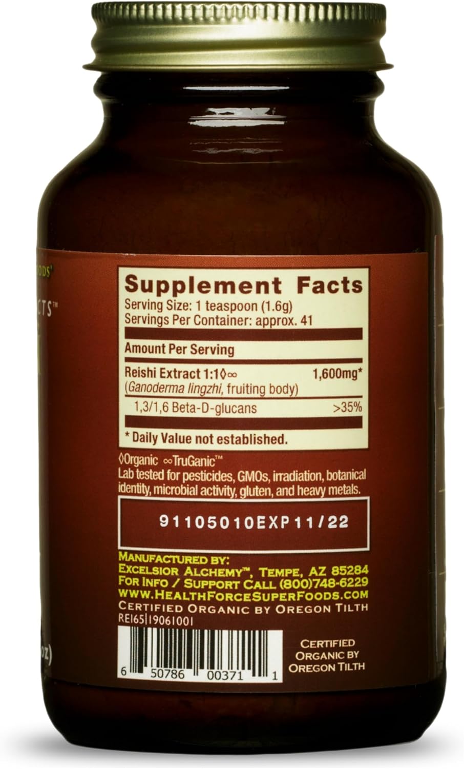 HealthForce SuperFoods Integrity Extracts Reishi Powder - 65g - Organic Mushroom Supplement - Espot.com.au
