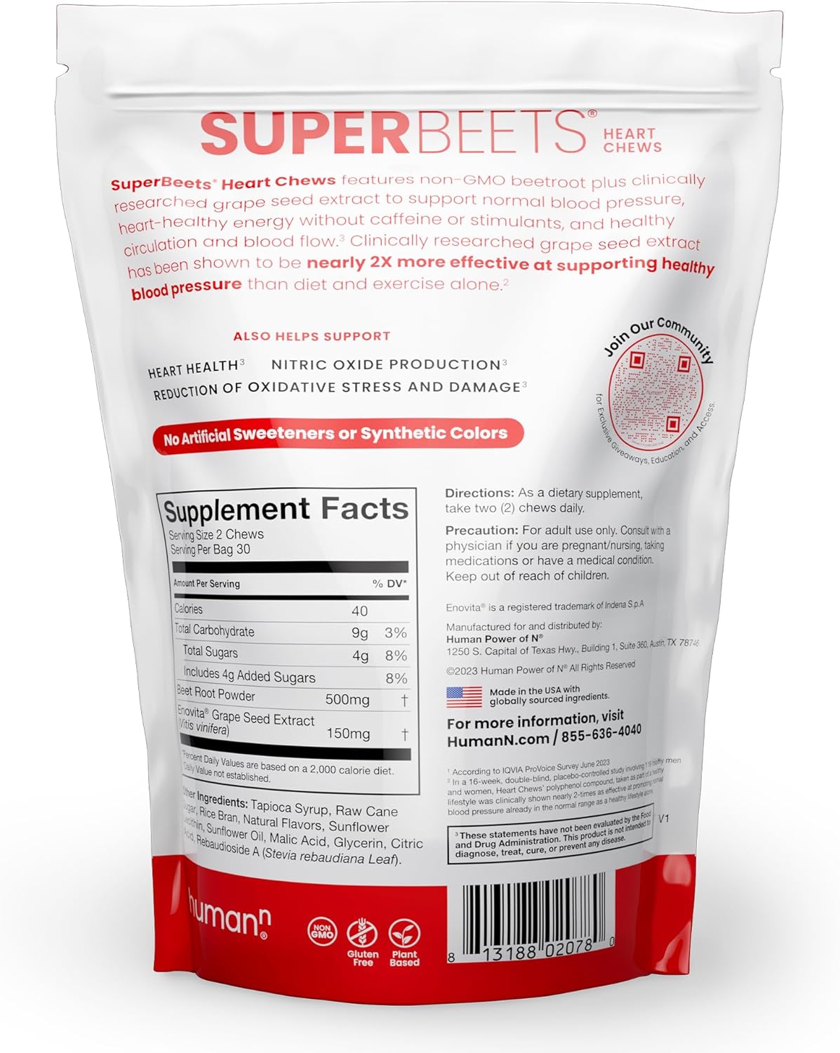 superbeets-heart-chews-nitric-oxide-blood-pressure-support-grape-seed-extract-non-gmo-beet-root-powder-energy-supplement---pomegranate-berry-flavor---60-count-7