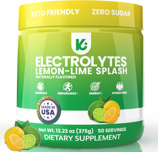 Keppi Keto Electrolyte Powder: Sugar-Free, Carb-Free, USA-Made for Hydration & Recovery - Lemon Lime Flavor, Easy Mix - Espot.com.au
