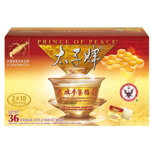 premium-wisconsin-grown-american-ginseng-root-tea-with-honey---2-boxes-18-tea-bags-per-box---honey-ginseng-tea-bags---prince-of-peace-1