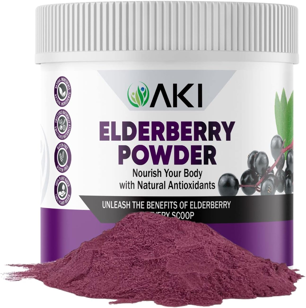 aki-organic-elderberry-powder---ideal-vitamins-nutrients-for-smoothies-oatmeal-and-yogurt---non-gmo-530-oz-150-g-1