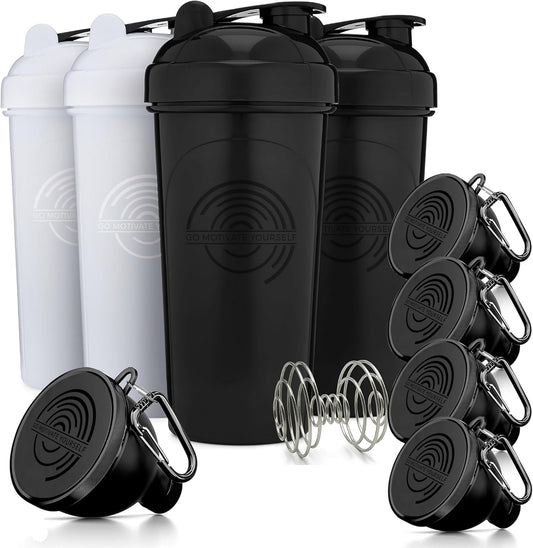 5-pack-protein-funnels-with-carabiner-4-pack-shaker-bottles-bpa-free-dishwasher-safe-fitness-bundle-1