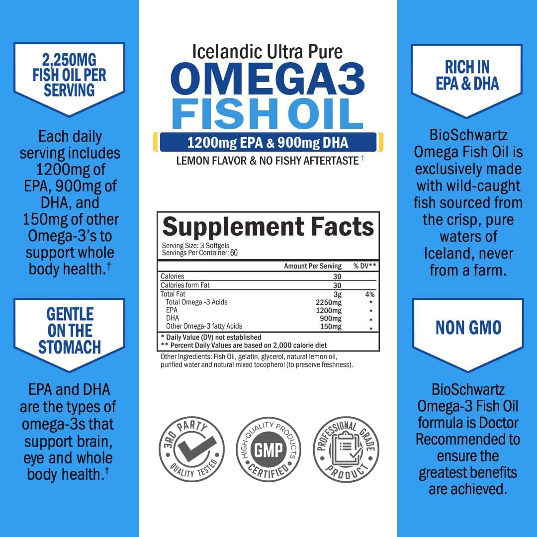 premium-triple-strength-omega-3-fish-oil-supplement---2250mg-epa-dha-fatty-acids---supports-joint-eyes-brain-health---burpless-lemon-flavor---gluten-free---180-softgels-5