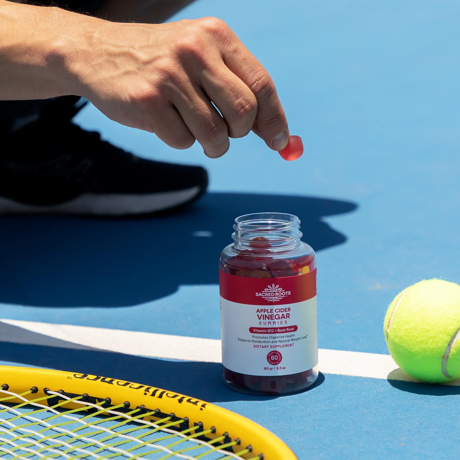 Organic Apple Cider Vinegar Gummies with Vitamin B12 and Beetroot Powder - Vegan, Sugar-Free, Non-GMO & Gluten-Free - Made in USA (30 Servings) - Espot.com.au