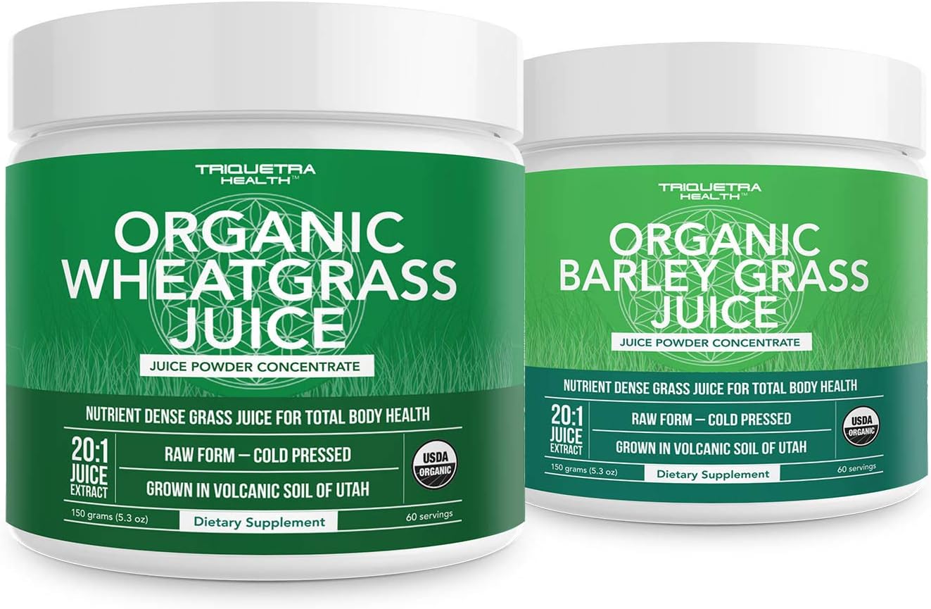 Organic Wheatgrass & Barley Grass Juice Powder - USA Grown in Volcanic Utah Soil, Raw Form, 5.3 oz - Espot.com.au