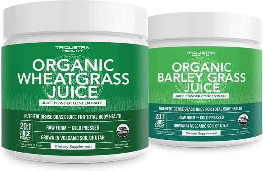 Organic Wheatgrass & Barley Grass Juice Powder - USA Grown in Volcanic Utah Soil, Raw Form, 5.3 oz - Espot.com.au