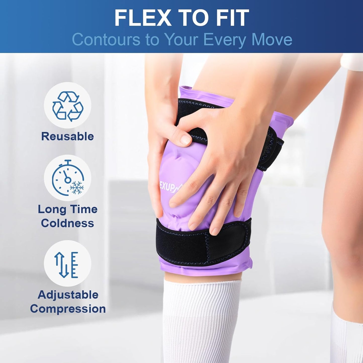 large-reusable-gel-ice-pack-wrap-for-knee-pain-relief-post-surgery---flexible-cold-pack-for-injuries-on-knee-back-shoulder-elbow-leg---purple-1-pack-3