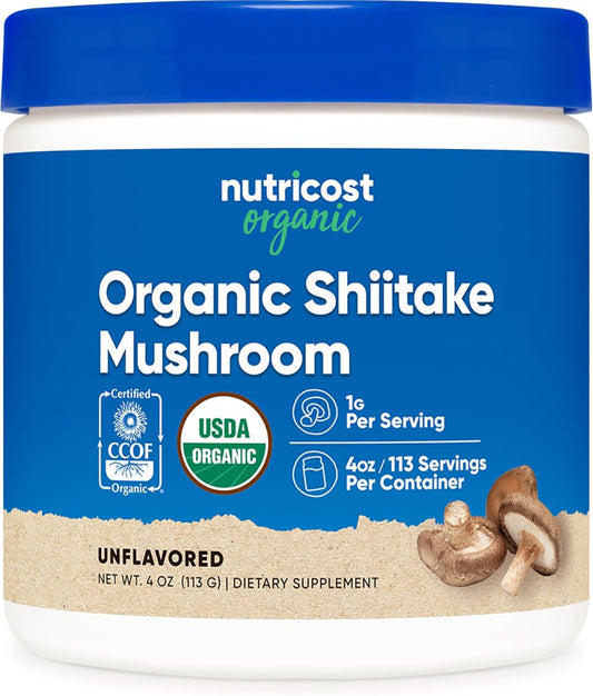 Organic Shiitake Mushroom Powder 4 oz - Gluten Free & Non-GMO by Nutricost - Espot.com.au