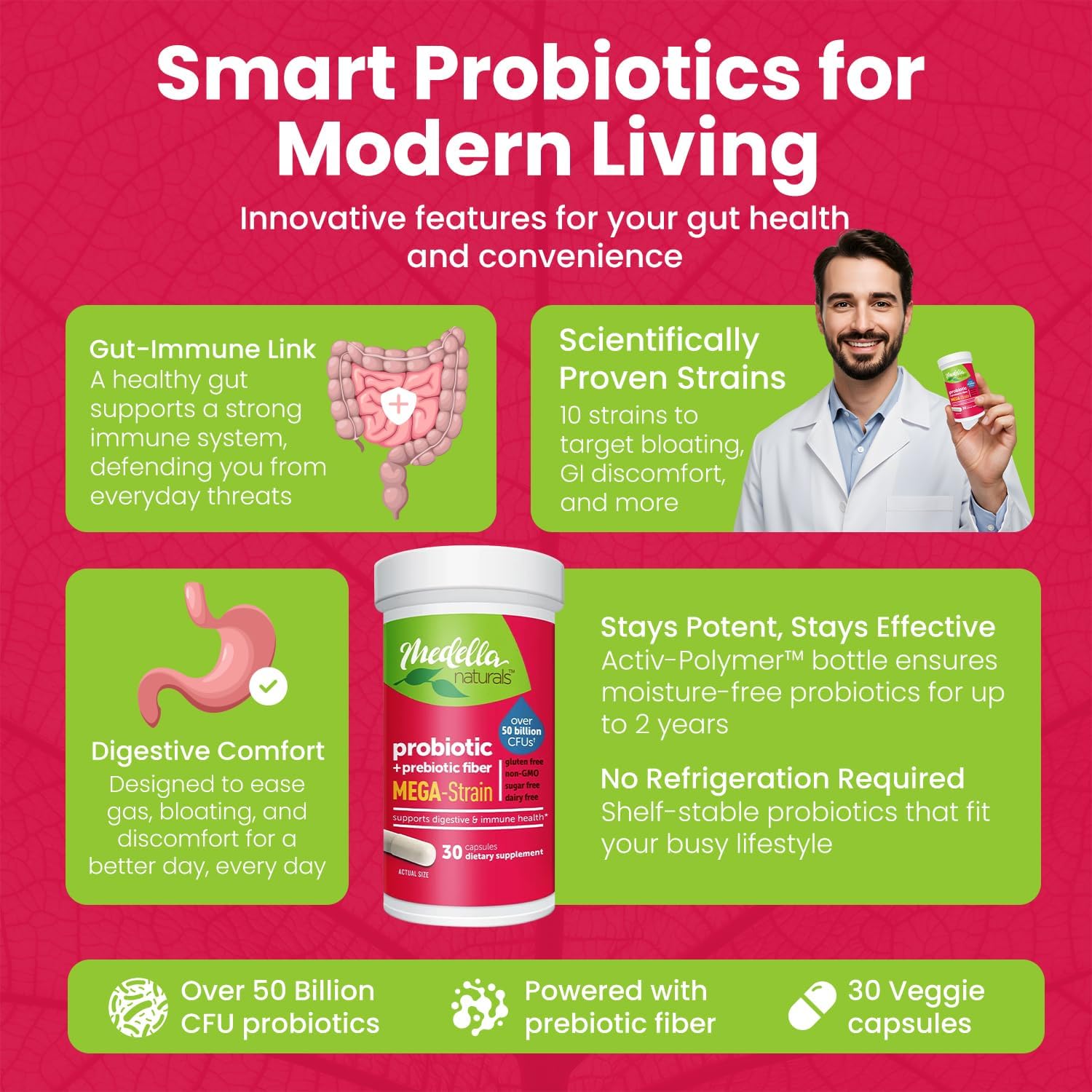 medella-naturals-mega-strain-50-billion-cfu-probiotics-prebiotics---30-caps-for-women-men---promote-digestive-health-and-good-flora---no-refrigeration-needed---lactobacillus-rhamnosus-2