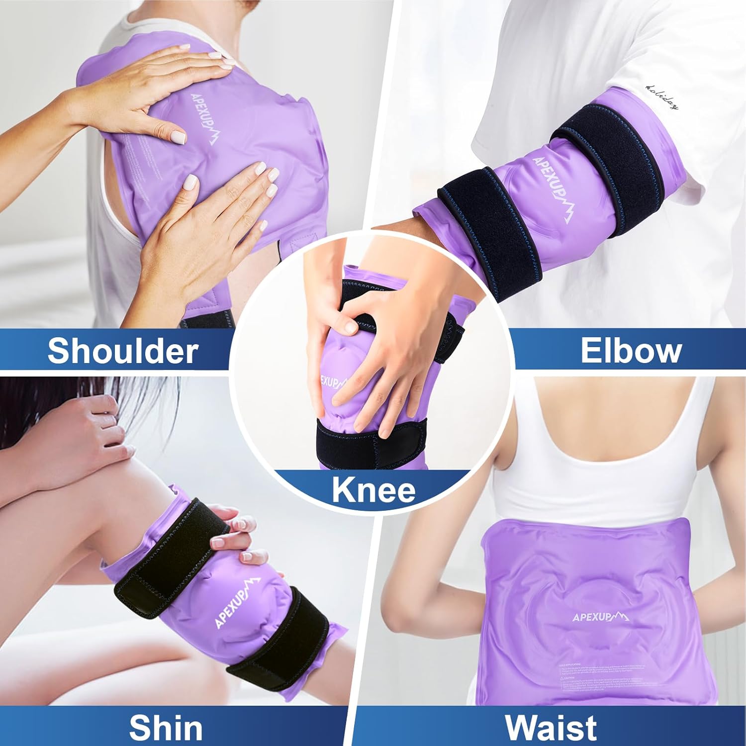 large-reusable-gel-ice-pack-wrap-for-knee-pain-relief-post-surgery---flexible-cold-pack-for-injuries-on-knee-back-shoulder-elbow-leg---purple-1-pack-7