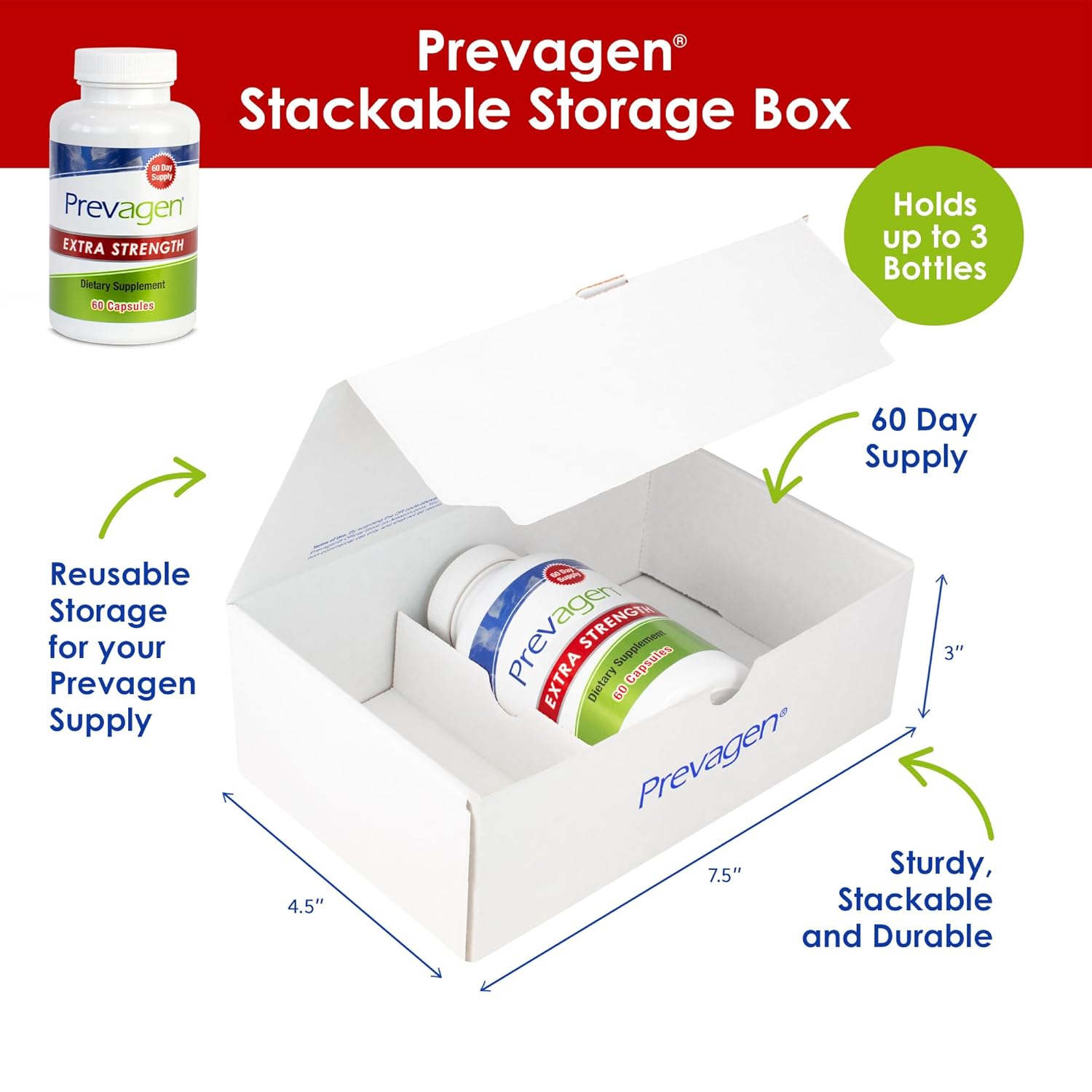 Prevagen Extra Strength 20mg Capsules with Apoaequorin & Vitamin D in Stackable Storage Box - 60 Count - Espot.com.au
