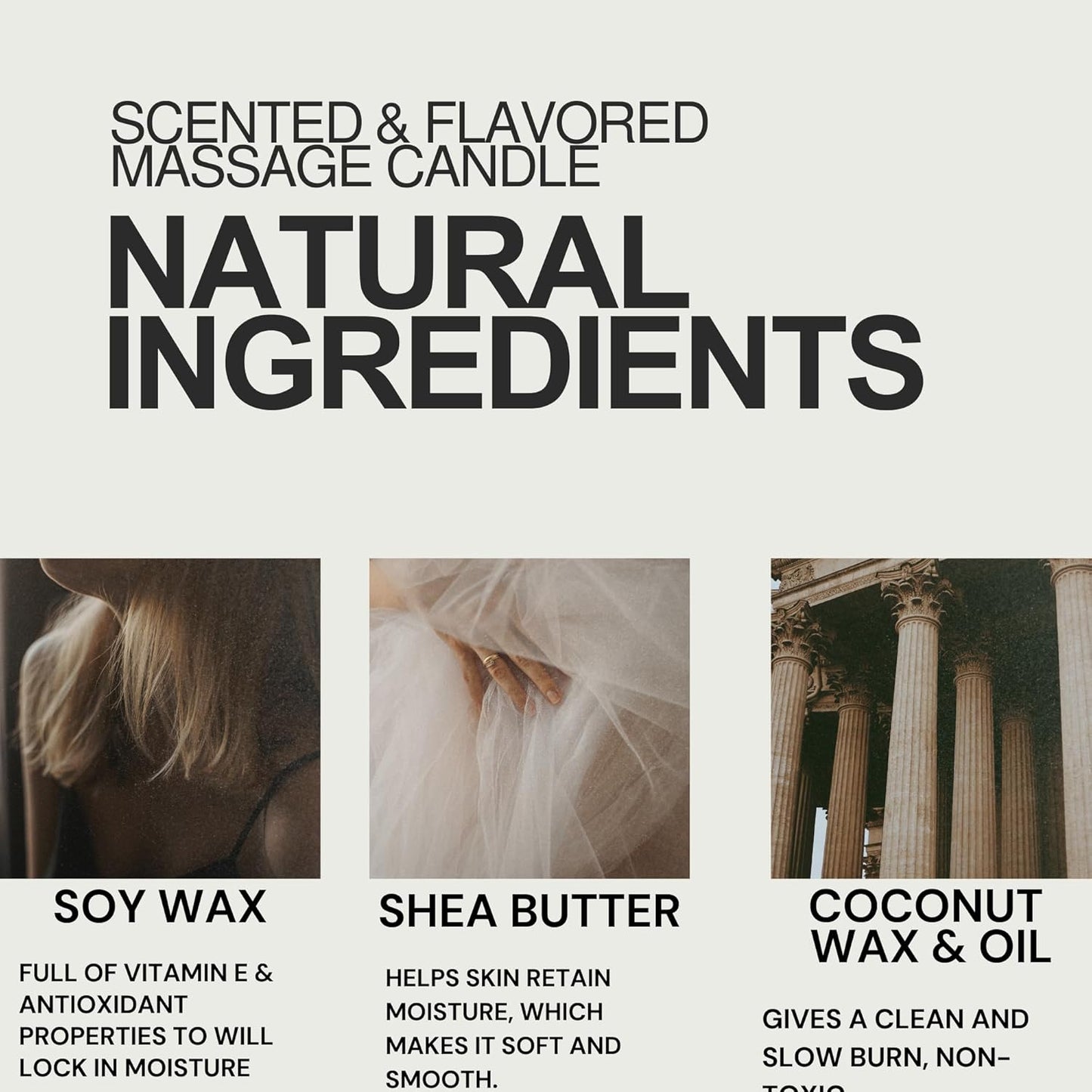 Soy Wax Massage Candle for Couples - Aromatherapy Candle for Relaxing Oil Therapy, TikTok Trend Smokey Vanilla Scented Candle - Spa Essentials for Elegant Massage Experience - Espot.com.au