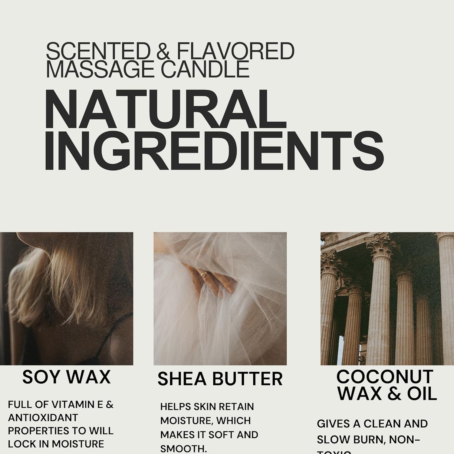 Soy Wax Massage Candle for Couples - Aromatherapy Candle for Relaxing Oil Therapy, TikTok Trend Smokey Vanilla Scented Candle - Spa Essentials for Elegant Massage Experience - Espot.com.au