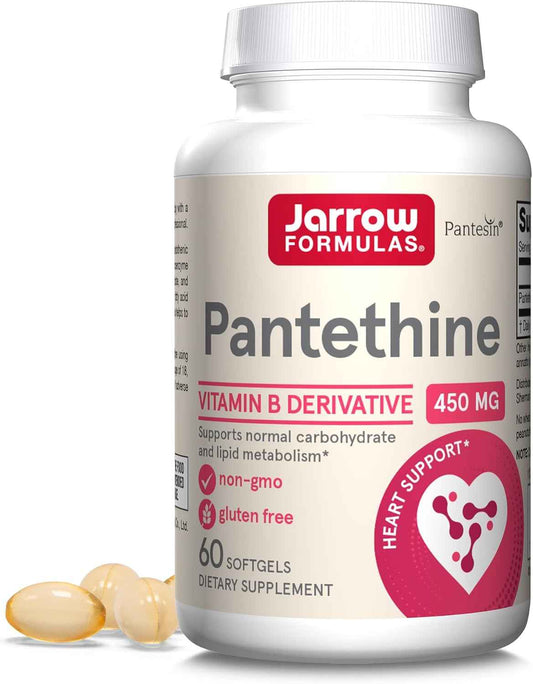 Pantethine 450mg Softgels - Coenzyme A Precursor - Heart Health & Metabolism Support - Pantothenic Acid Supplement - 60 Servings
