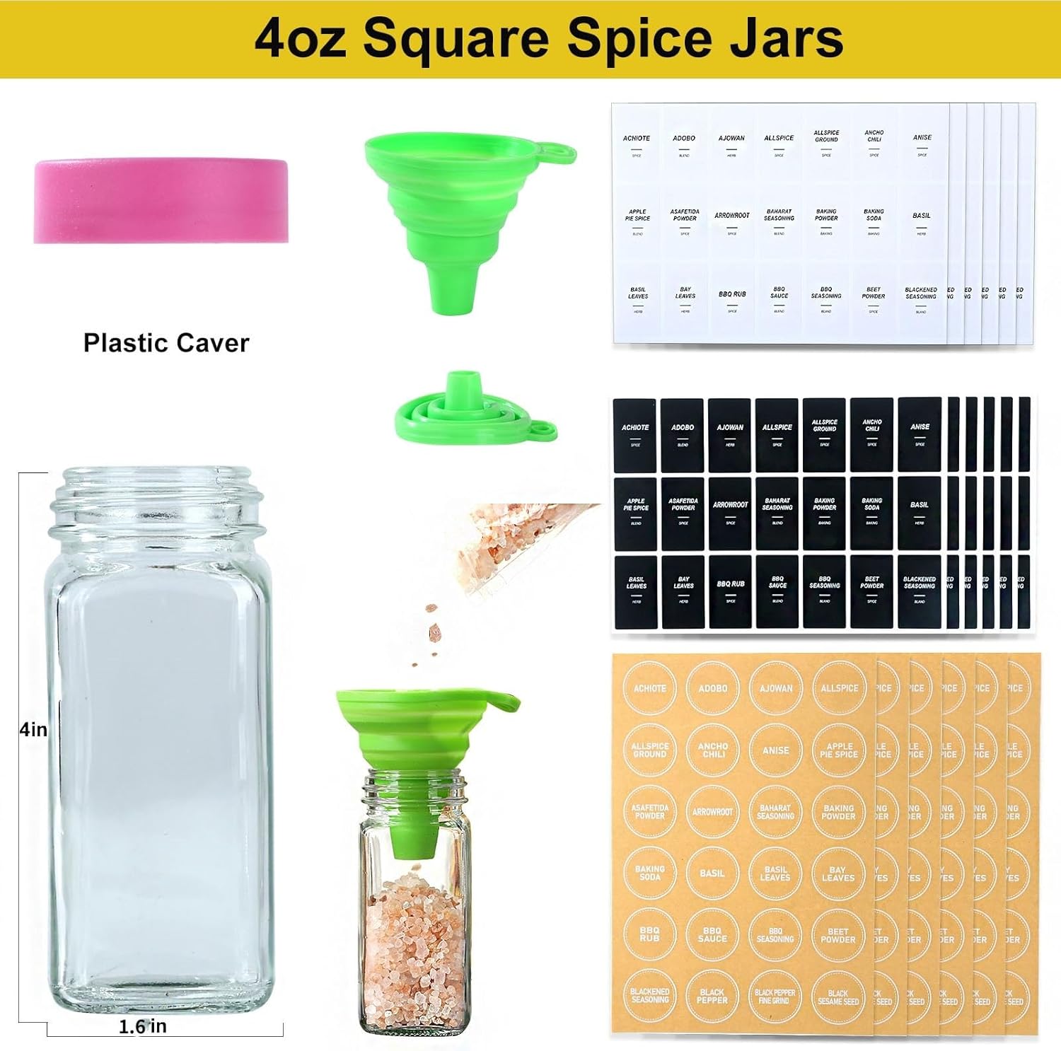 set-of-48-glass-spice-jars-with-labels-shaker-lids-and-funnel---4oz-containers-for-spices-includes-erasable-markers-and-3-sets-of-labels-4