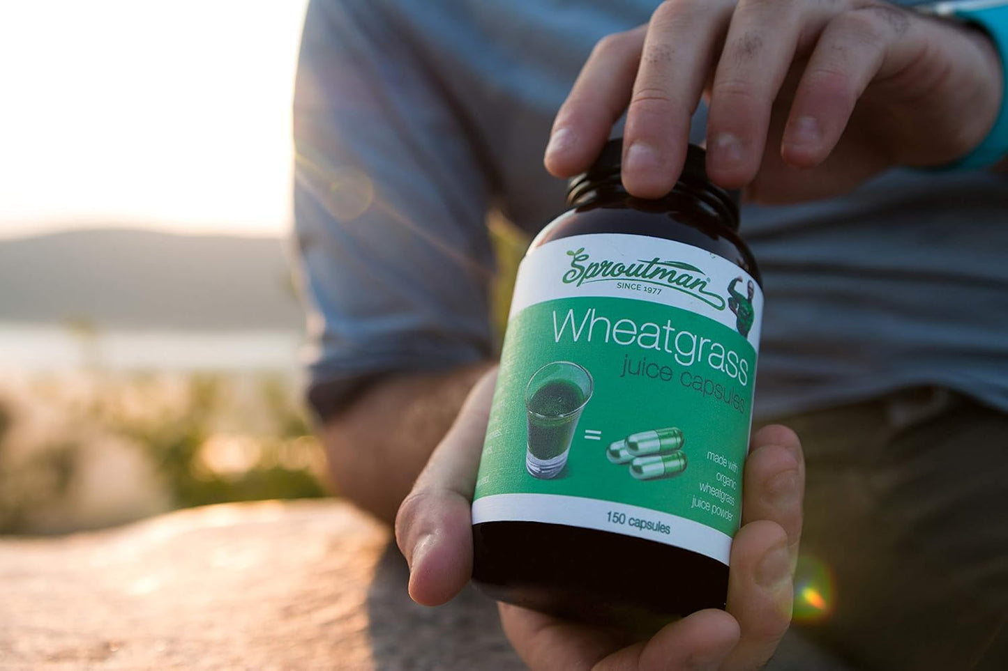 Pure Organic Wheatgrass Juice Powder Capsules - Digestive Aid with Vitamins, Antioxidants, Chlorophyll, Enzymes, Minerals & Energy - 150 Pills by Sproutman - Espot.com.au