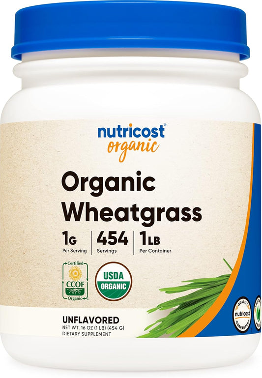Organic Wheatgrass Powder - 1 LB Non-GMO Superfood by Nutricost - Espot.com.au