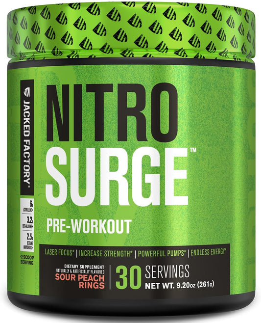 nitrosurge-pre-workout-supplement---boost-energy-strength-focus-pump---no-booster-beta-alanine-powder---30-servings-sour-peach-rings-1