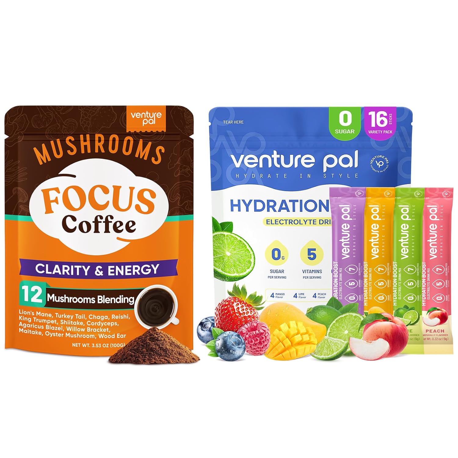 bundle-venture-pal-mushroom-coffee-electrolyte-powder---12-in-1-focus-immunity-coffee-with-ashwagandha-sugar-free-electrolyte-packets---40-servings-16-sticks-1