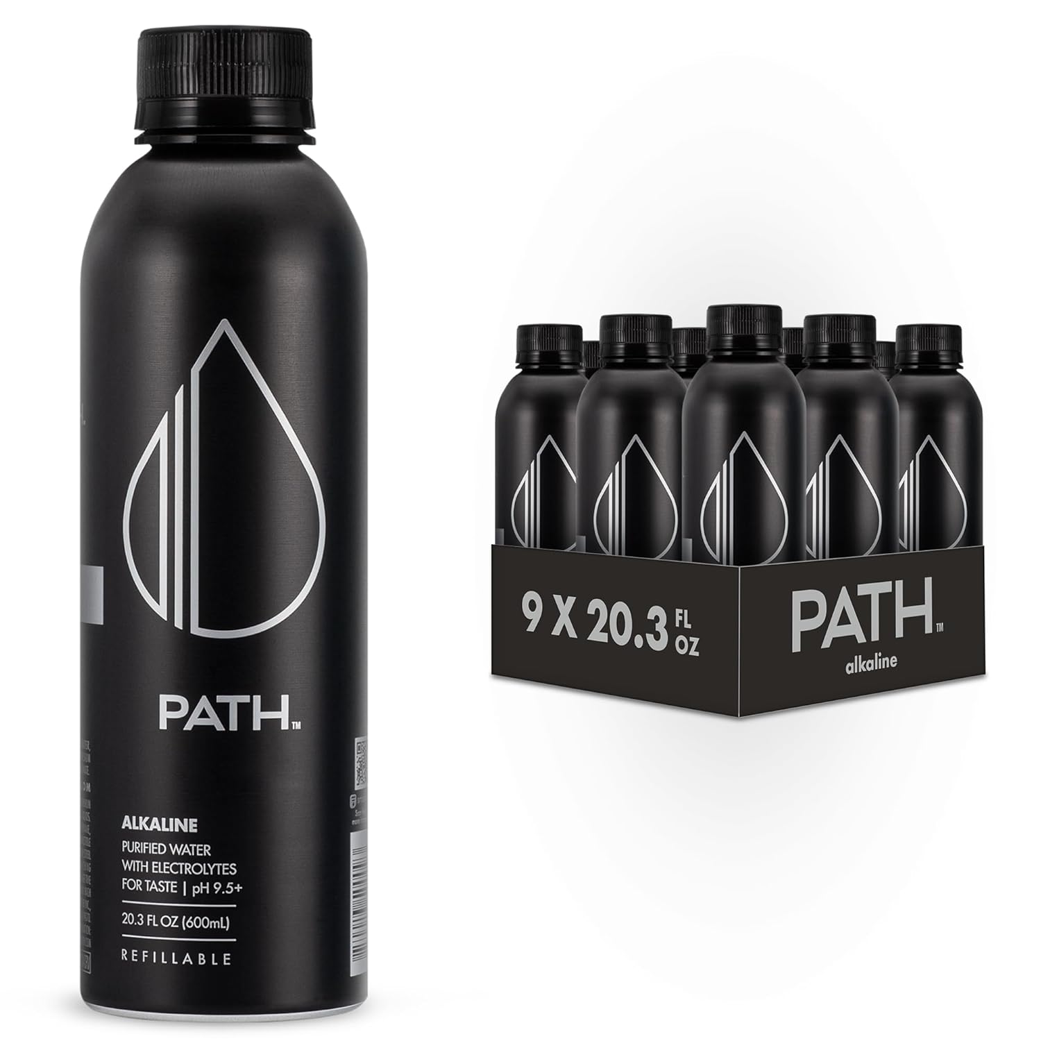 pathwater-alkaline-bottled-water---95-ph-balance-electrolytes-aluminum-bottle---bpa-free-reusable-recyclable---203-fl-oz-pack-of-9-1