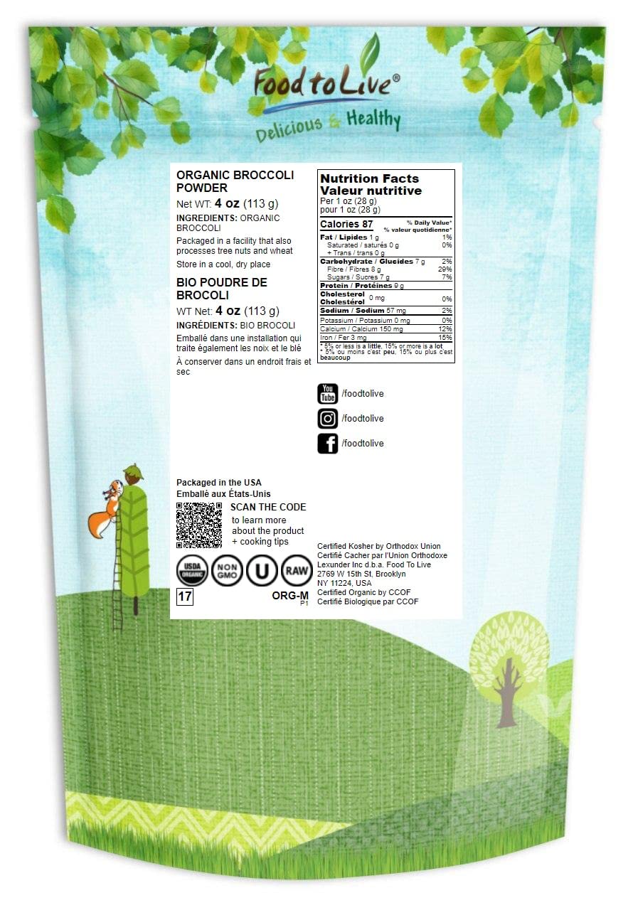 organic-broccoli-powder-4oz---non-gmo-raw-kosher-ground-superfood-rich-in-fiber---vegan-juice-smoothie-ingredient-2