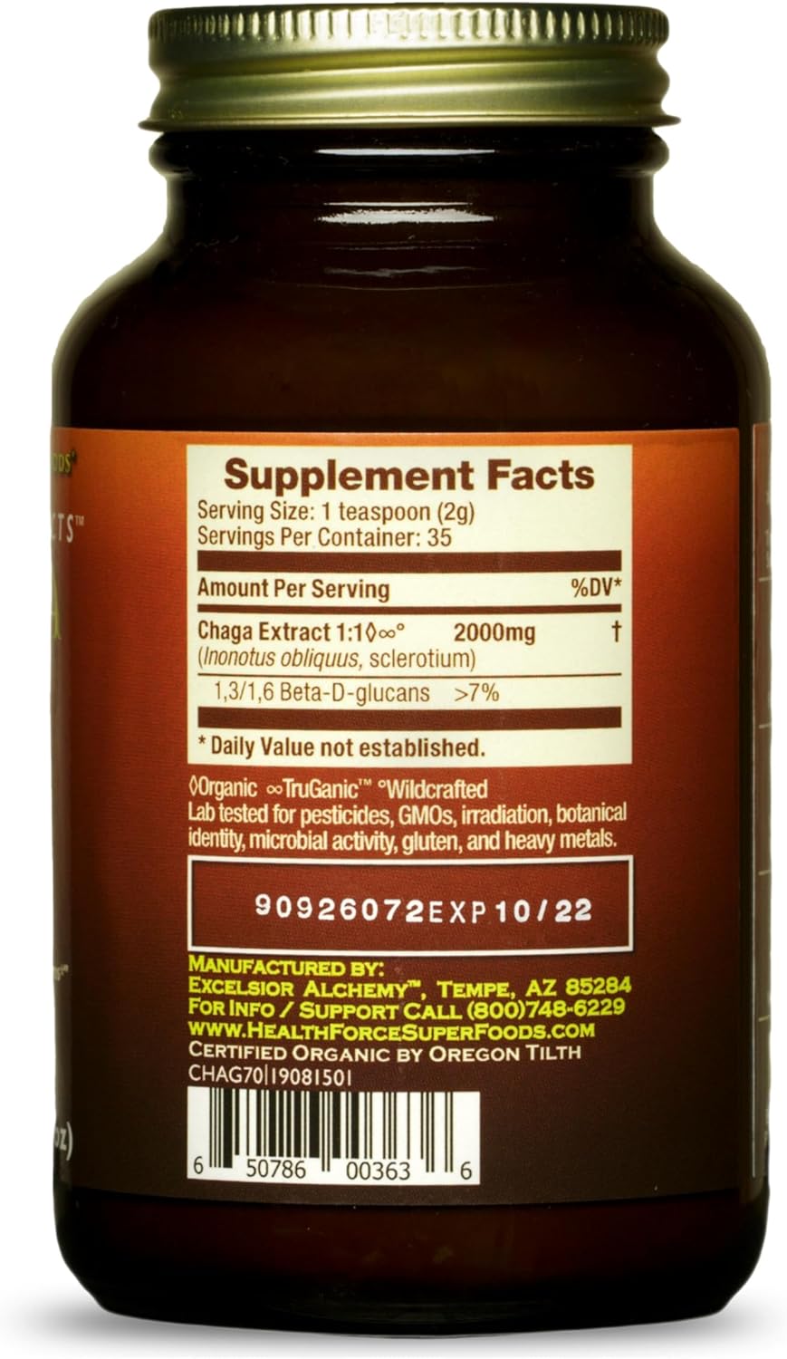 HealthForce SuperFoods Integrity Extracts Chaga Powder - 70g for Immune Support and Antioxidant Boost - Espot.com.au