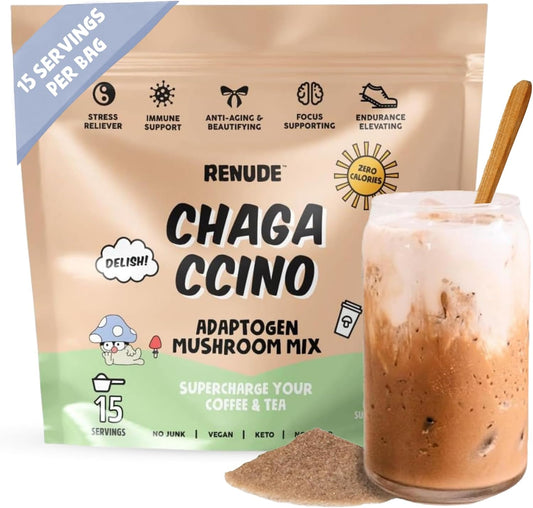 renude-chagaccino-chaga-mushroom-coffee-mix-with-adaptogens-for-natural-energy-and-immune-support---vegan-keto-zero-calorie-blend-powder-15-servings-1