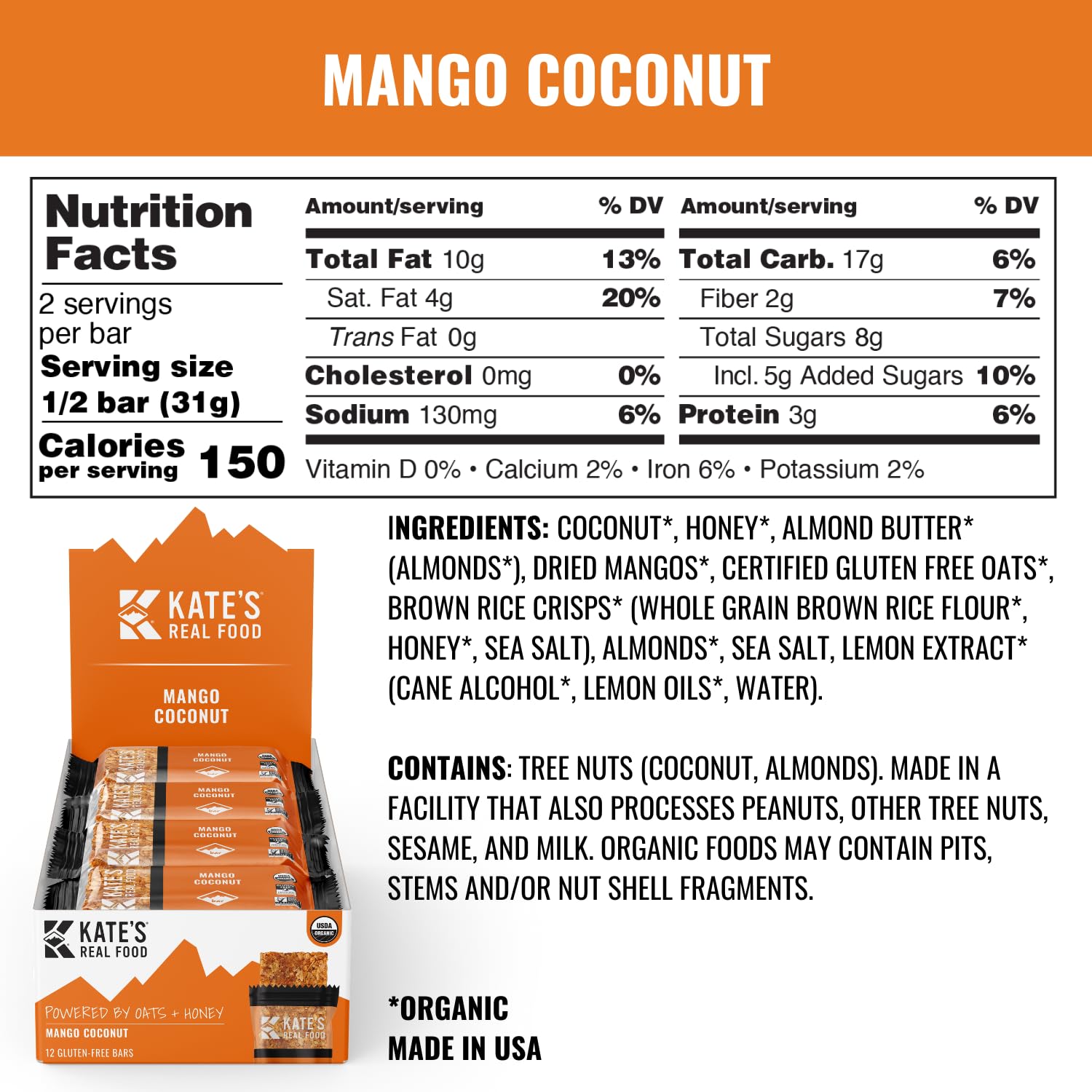 kates-real-food-organic-mango-coconut-granola-bars---12-pack-22-oz-bars---gluten-free-oats-non-gmo-soy-free-whole-grains---all-natural-energy-bars-6