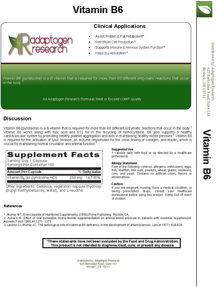 high-potency-vitamin-b6-capsules-for-energy-metabolism-nervous-system---250mg-pyridoxine-hcl---150-veg-caps---adaptogen-research-3