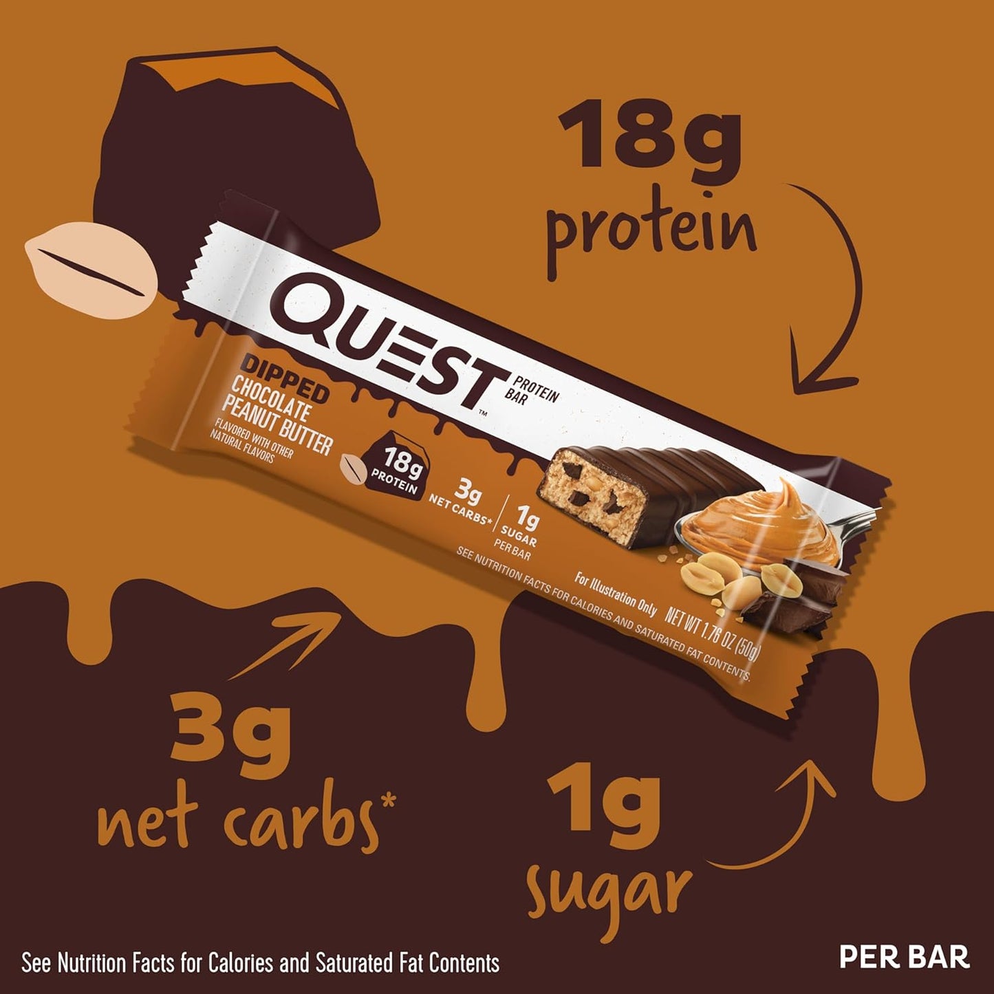 quest-nutrition-chocolate-peanut-butter-protein-bars---18g-protein-1g-sugar-3g-net-carbs-gluten-free---pack-of-4-2