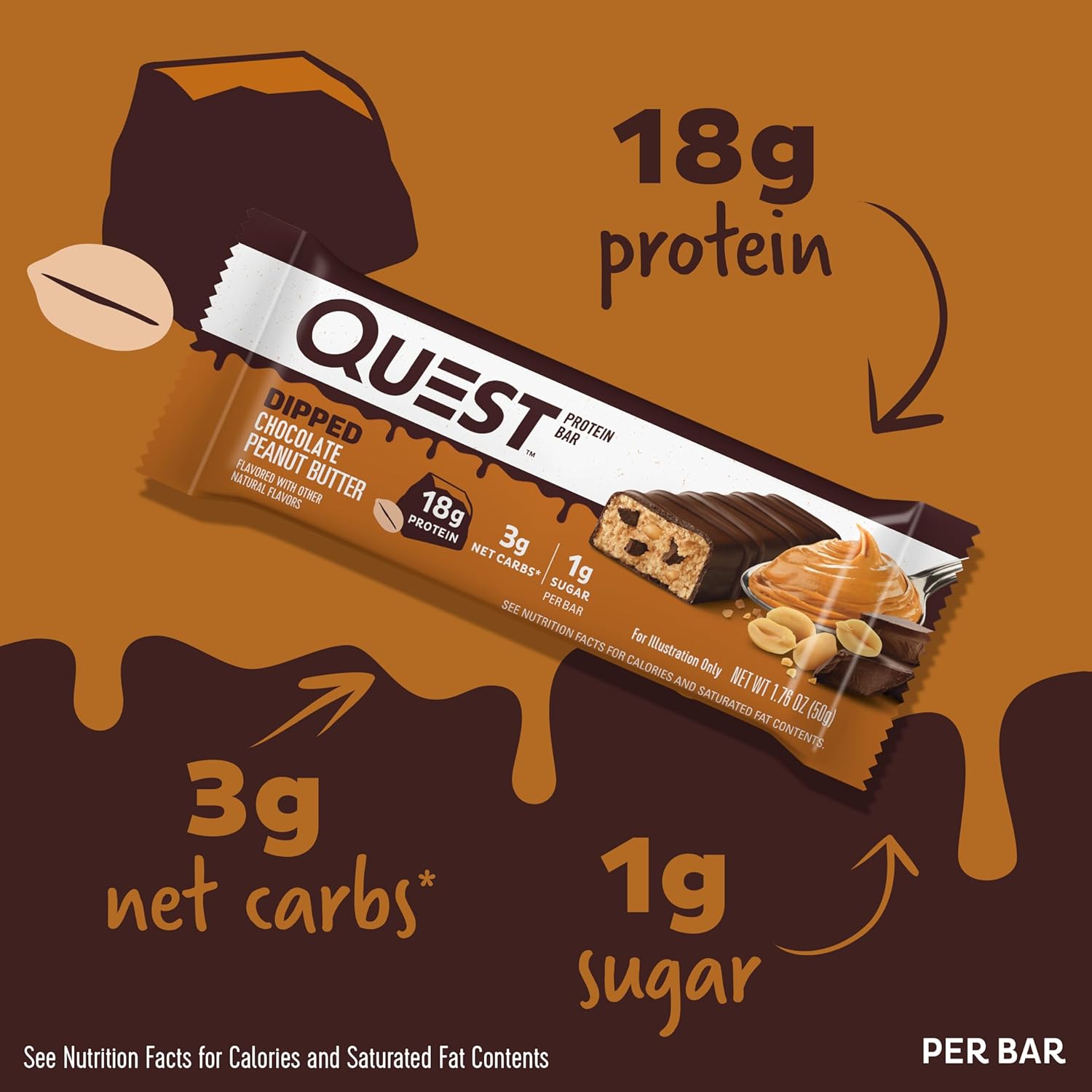 quest-nutrition-chocolate-peanut-butter-protein-bars---18g-protein-1g-sugar-3g-net-carbs-gluten-free---pack-of-4-2