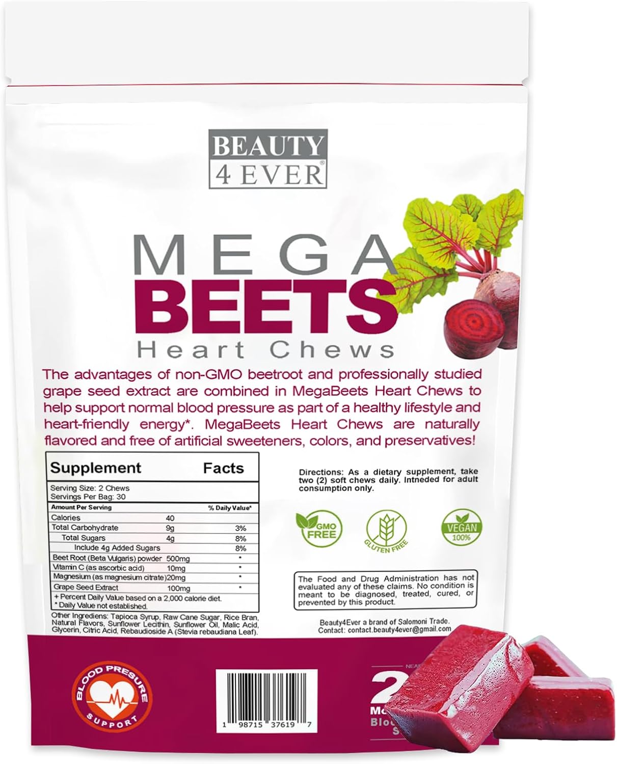 pomegranate-berry-flavored-beauty-4-ever-mega-beets-chews-with-grape-seed-extract---non-gmo-beet-energy-chews---60-count-2