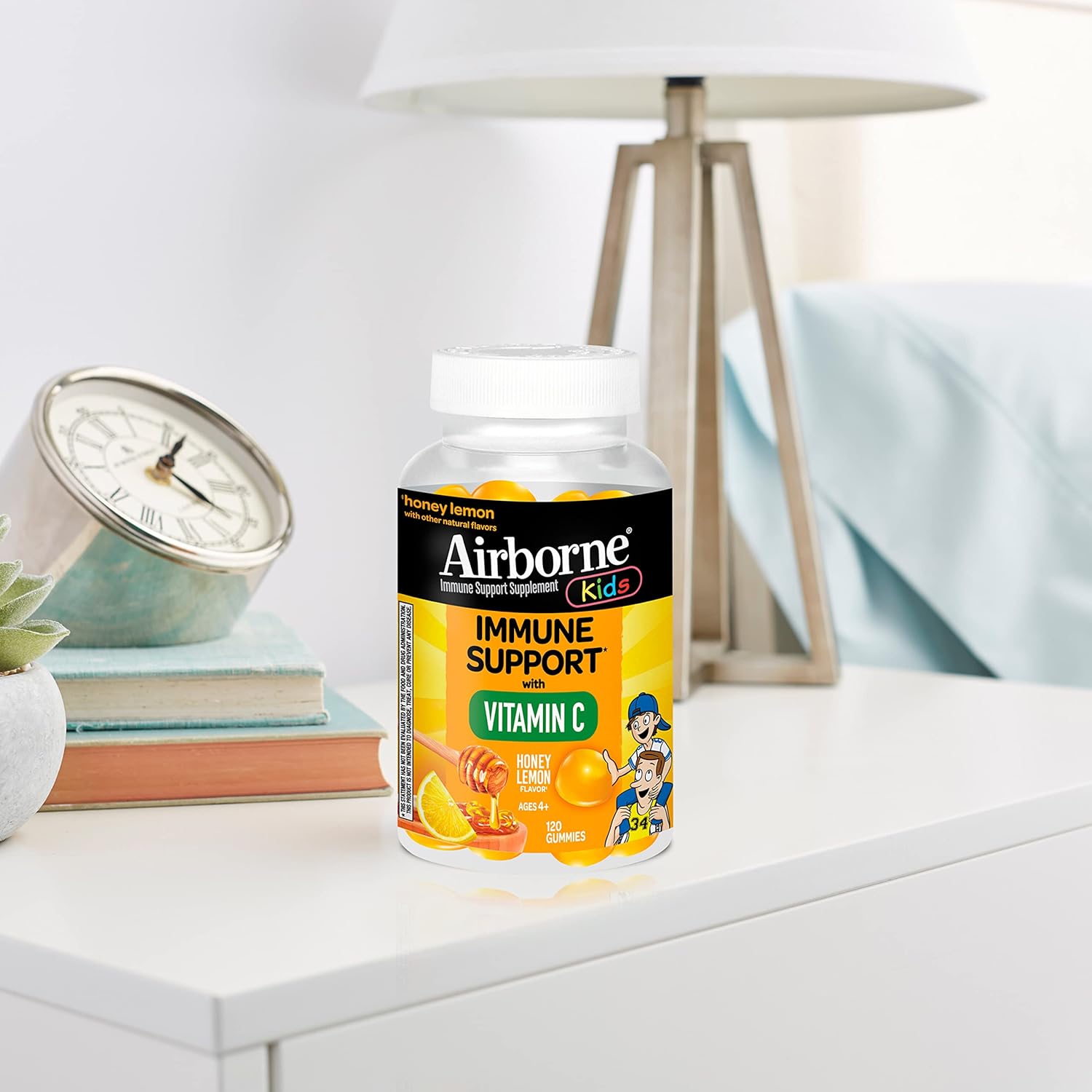 Kids Immune Support Gummies with Vitamin C & Zinc - 120 Count, Honey Lemon Flavor, Antioxidant-Rich Formula for Children's Health - Espot.com.au