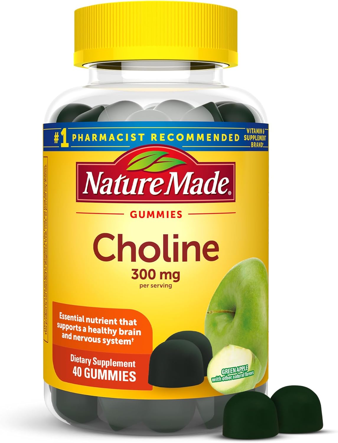 Choline Vegan Gummies for Liver, Nervous System & Brain Health - 40 Gummies, 20 Day Supply - Espot.com.au