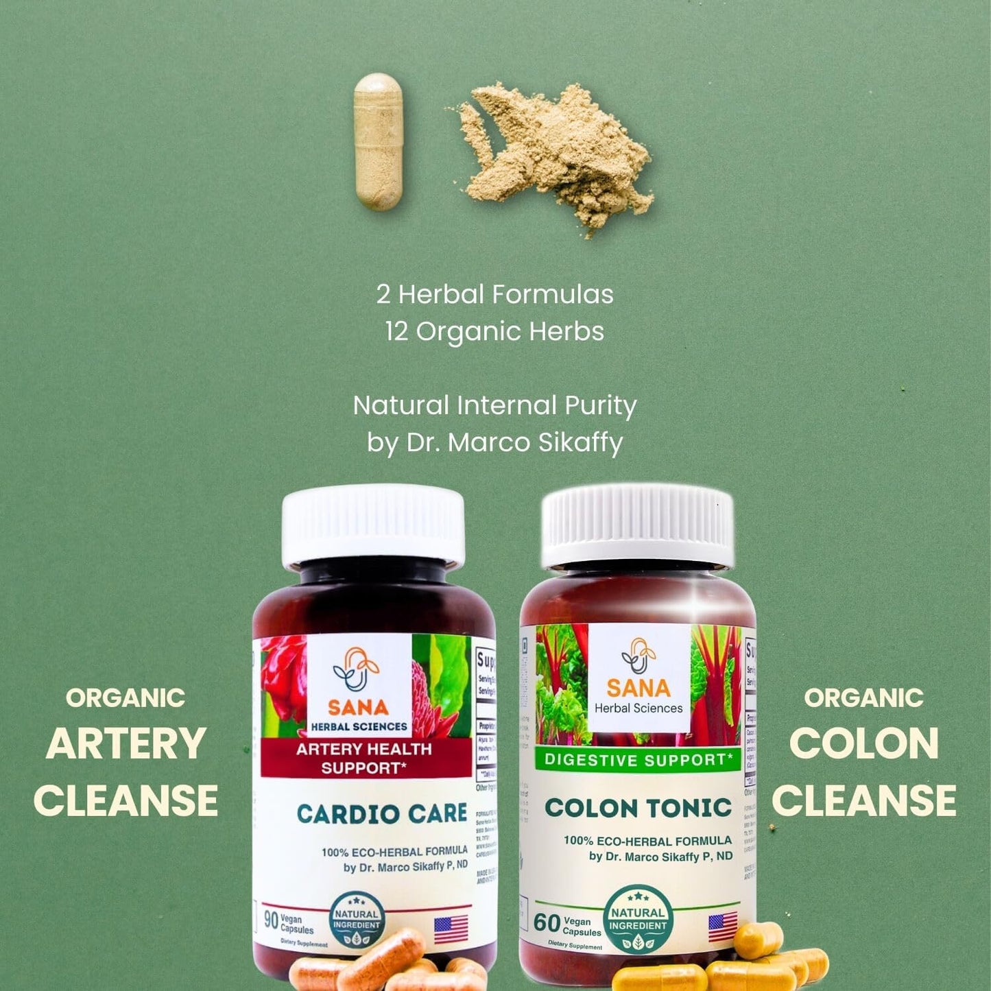Dr. Sikaffy's Sana Herbal Sciences 15-Day Detox for Artery Health & Digestive Support - Organic Cleanse for Women & Men - Espot.com.au