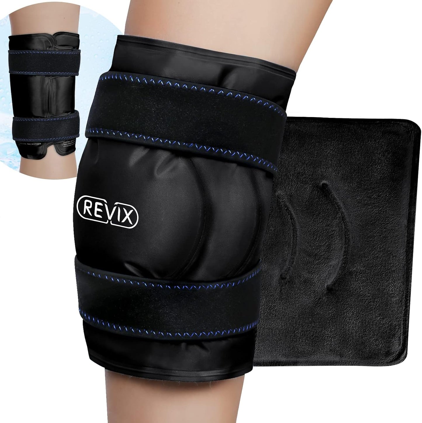 REVIX XL Knee Ice Pack with Cold Compression for Recovery, Comfort, Mobility - Gel Cold Wrap for Knee Replacement, Flexibility and Fatigue - Espot.com.au