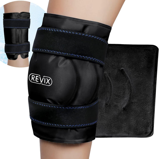 REVIX XL Knee Ice Pack with Cold Compression for Recovery, Comfort, Mobility - Gel Cold Wrap for Knee Replacement, Flexibility and Fatigue - Espot.com.au