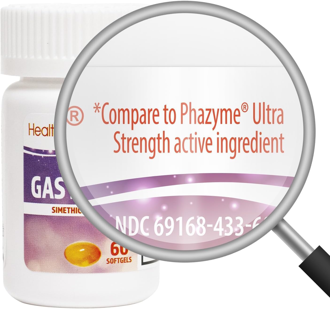 HealthA2Z® Gas Relief Simethicone 180mg Capsules - Fast-Acting Anti-Flatulence for Stomach Discomfort - 60 Count - Espot.com.au