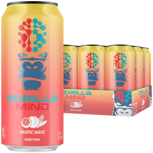 tropic-wave-gorilla-mind-energy-drink---boosted-energy-focus---nootropic-ingredients---0-sugar-16oz-12-pack-1