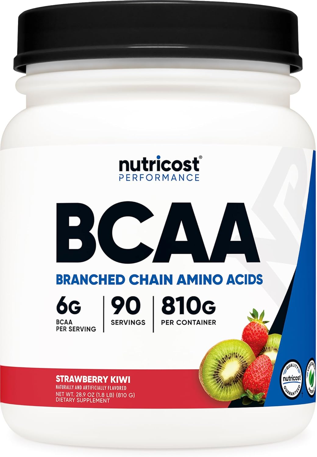 Nutricost Strawberry Kiwi BCAA Powder - 90 Servings, Optimal 2:1:1 Ratio - Espot.com.au