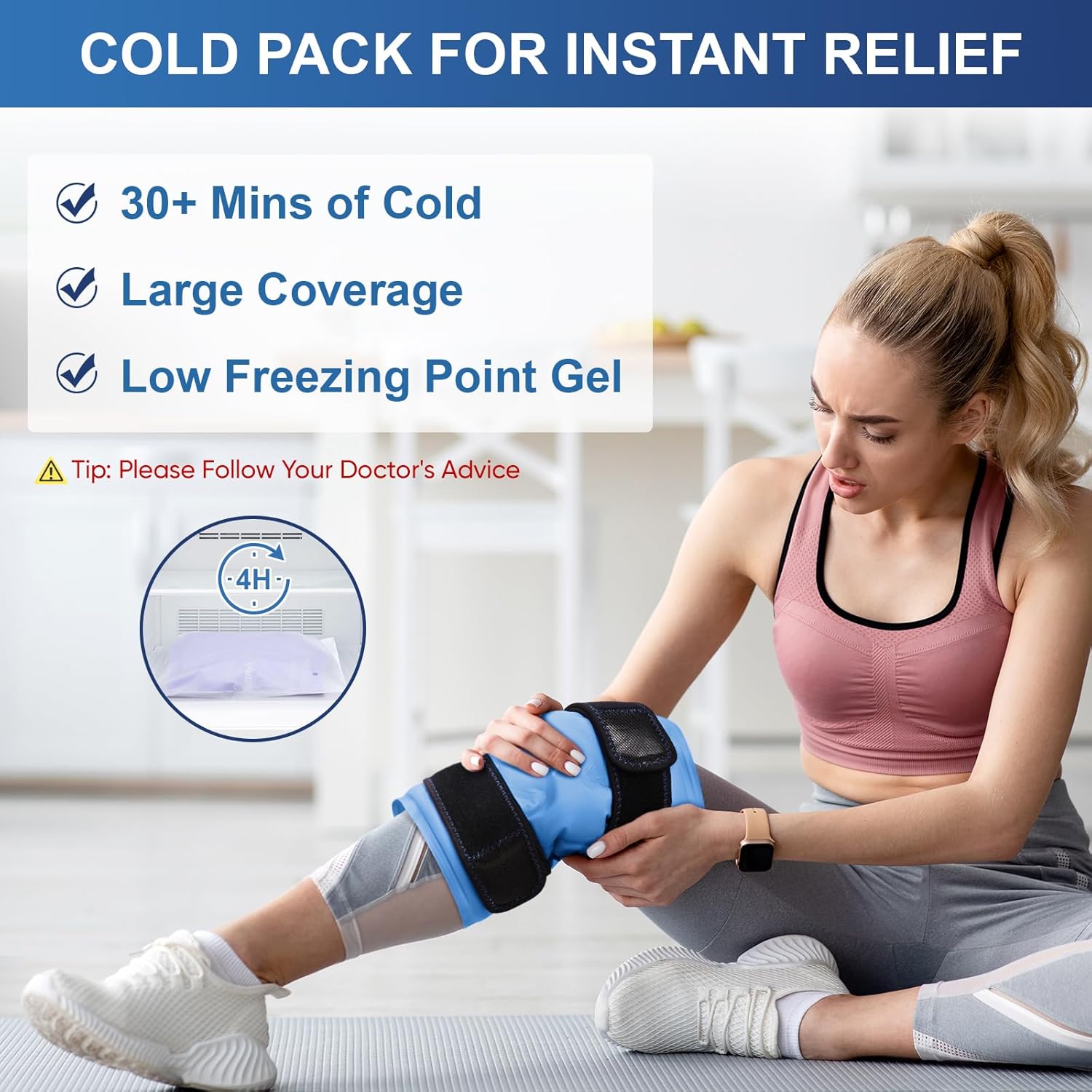 large-reusable-gel-ice-pack-wrap-for-knee-pain-relief---flexible-cold-pack-for-injuries-on-knee-back-shoulder-elbow-ankle-and-leg---blue-l---1-pack-5
