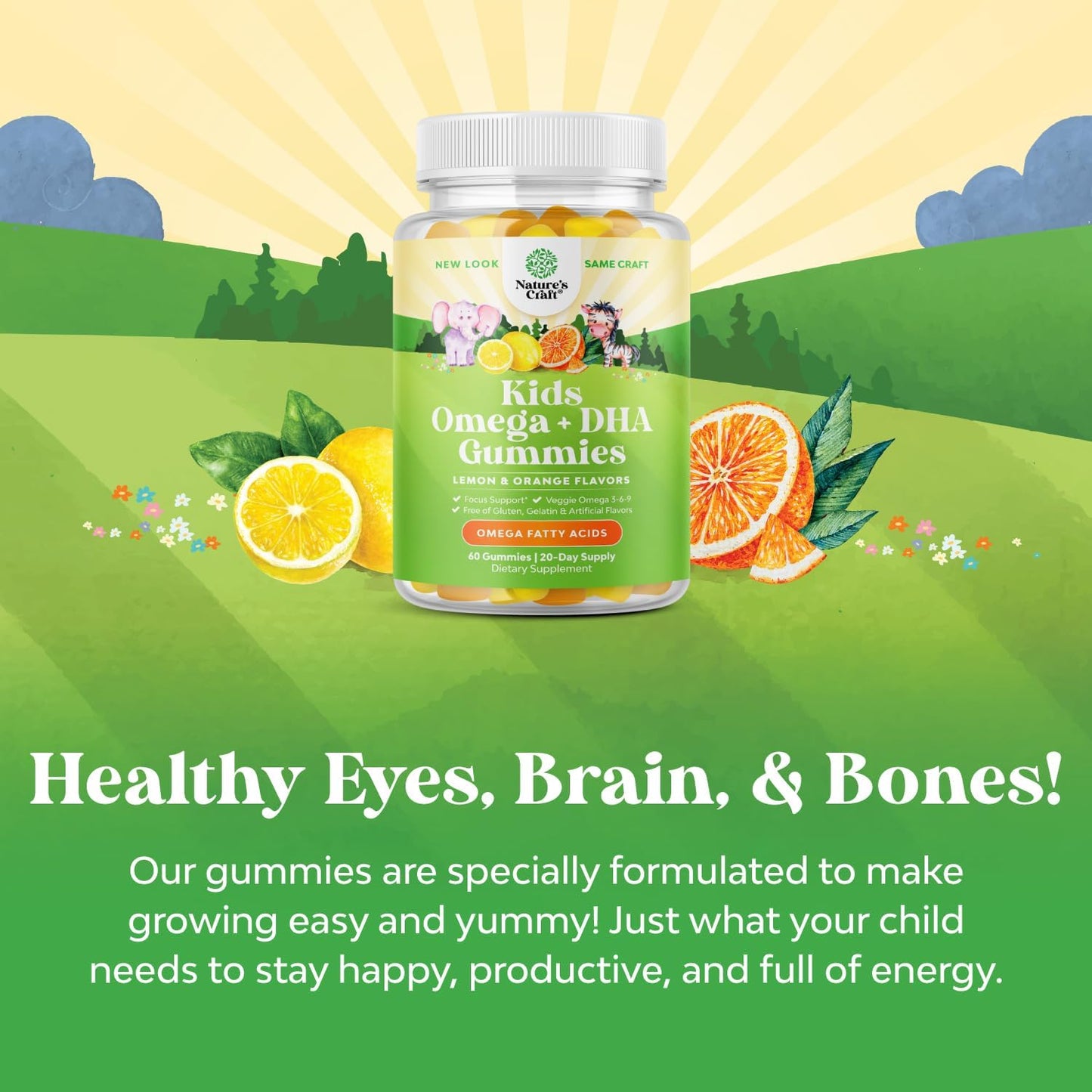 Kids Bundle: Vitamin D3 Gummies + Plant Based Omega 3 Gummies for Bone Strength, Heart Health, and Immune System Support - Vision & Immunity Boost - Espot.com.au