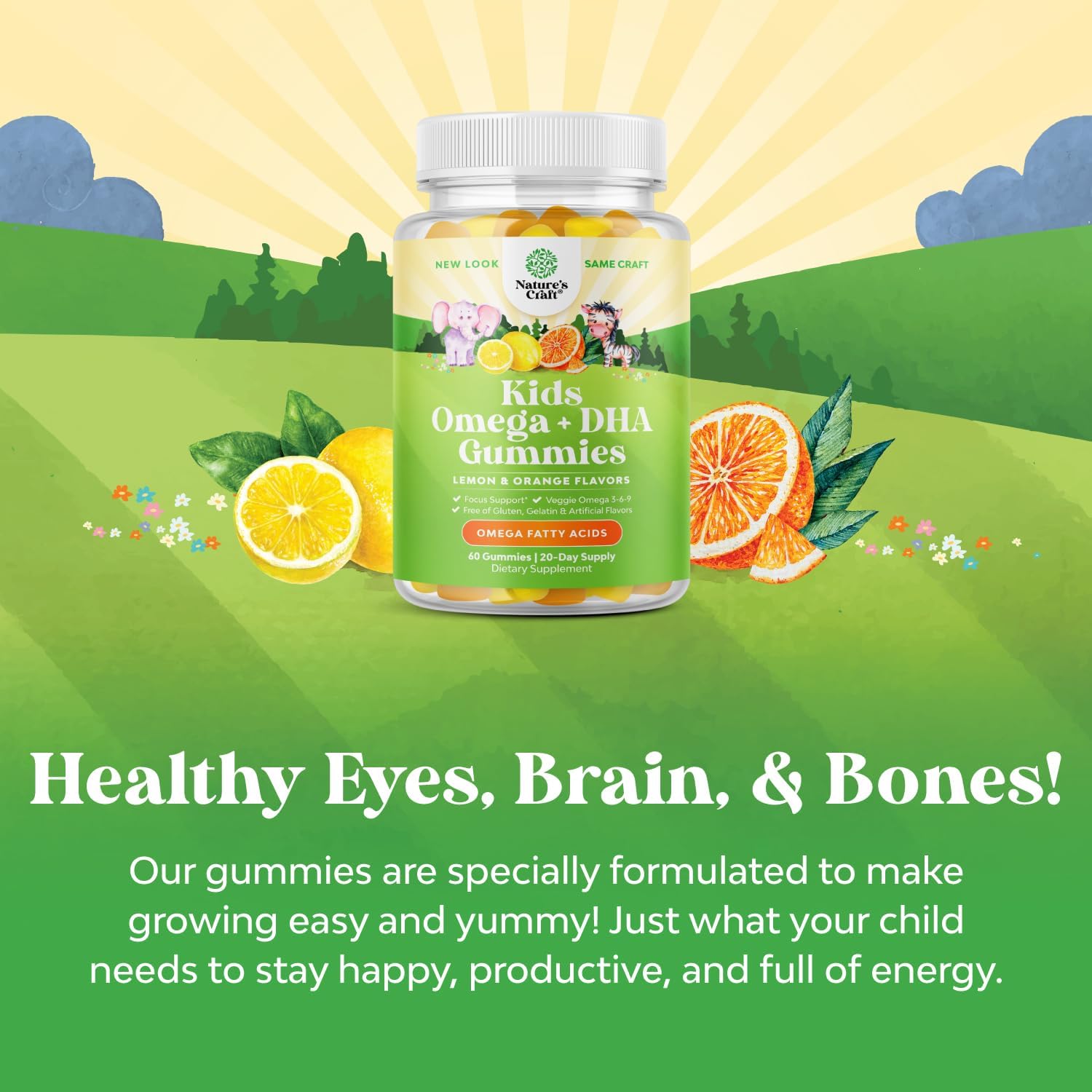 Kids Bundle: Vitamin D3 Gummies + Plant Based Omega 3 Gummies for Bone Strength, Heart Health, and Immune System Support - Vision & Immunity Boost - Espot.com.au