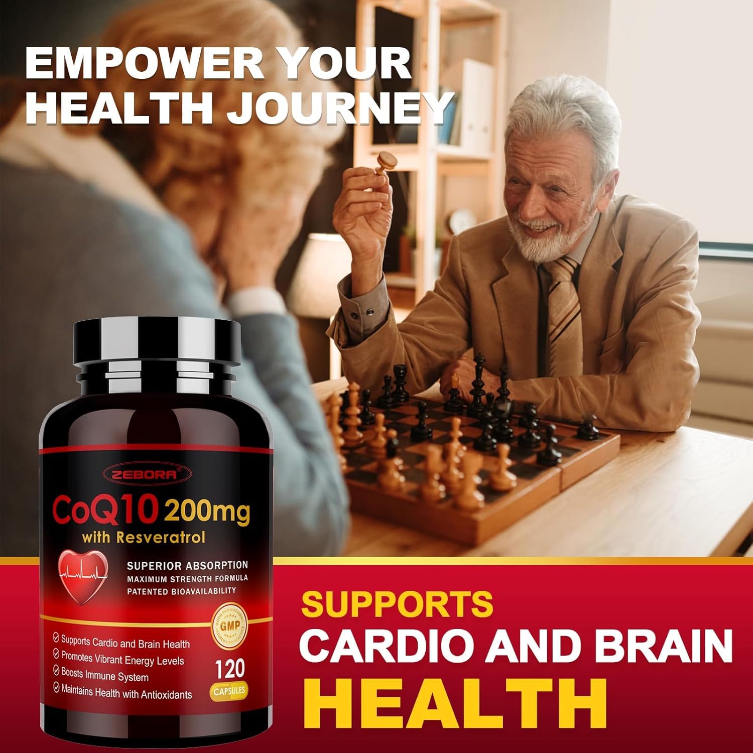 High Absorption CoQ10-200mg with Trans-Resveratrol, PQQ & Vitamin E - Antioxidant for Heart & Energy - 120 Veg Capsules - Espot.com.au