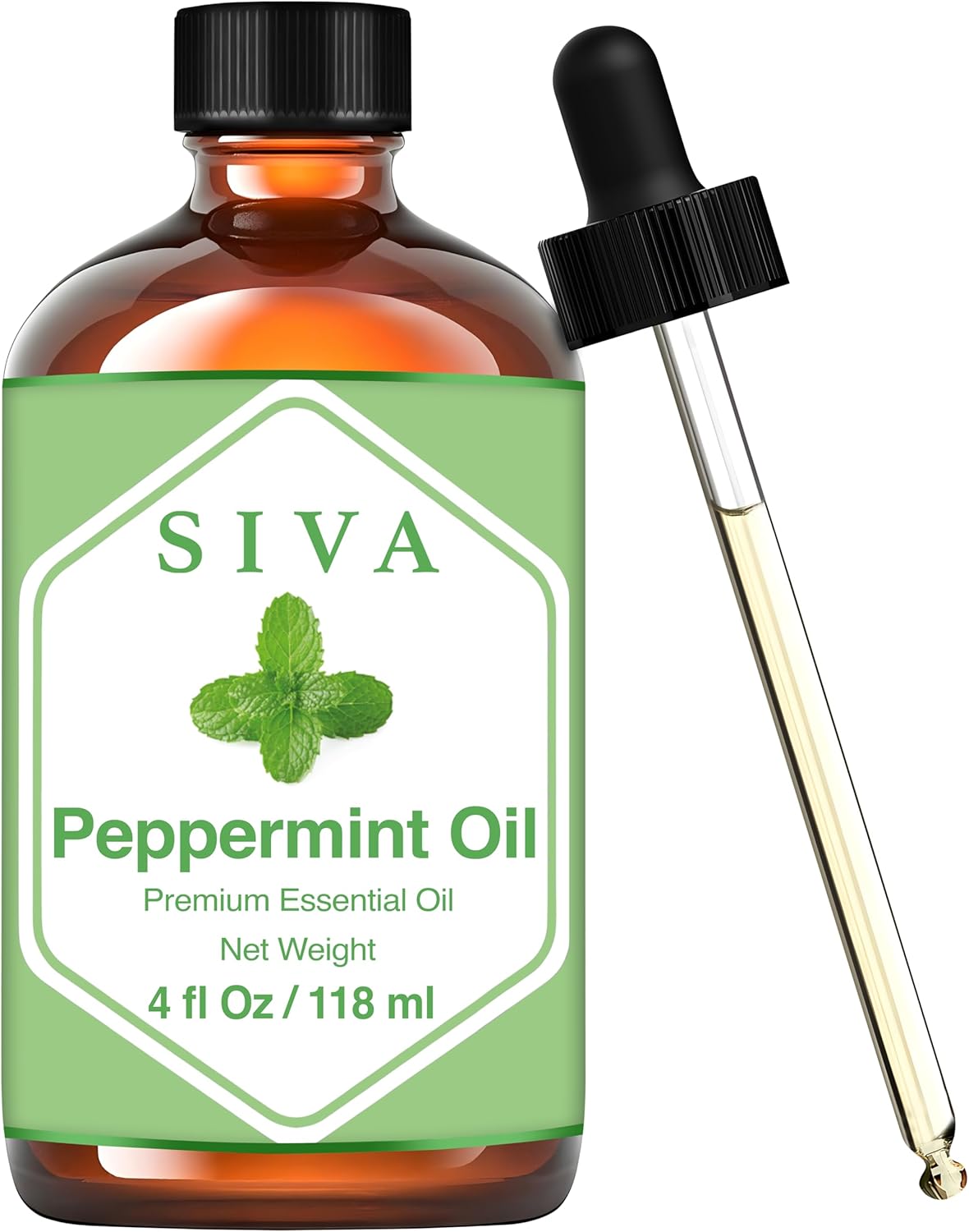 4-fl-oz-siva-organics-peppermint-essential-oil---natural-aromatherapy-oil-for-diffuser-skin-hair-scalp-and-body-massage---includes-dropper-1