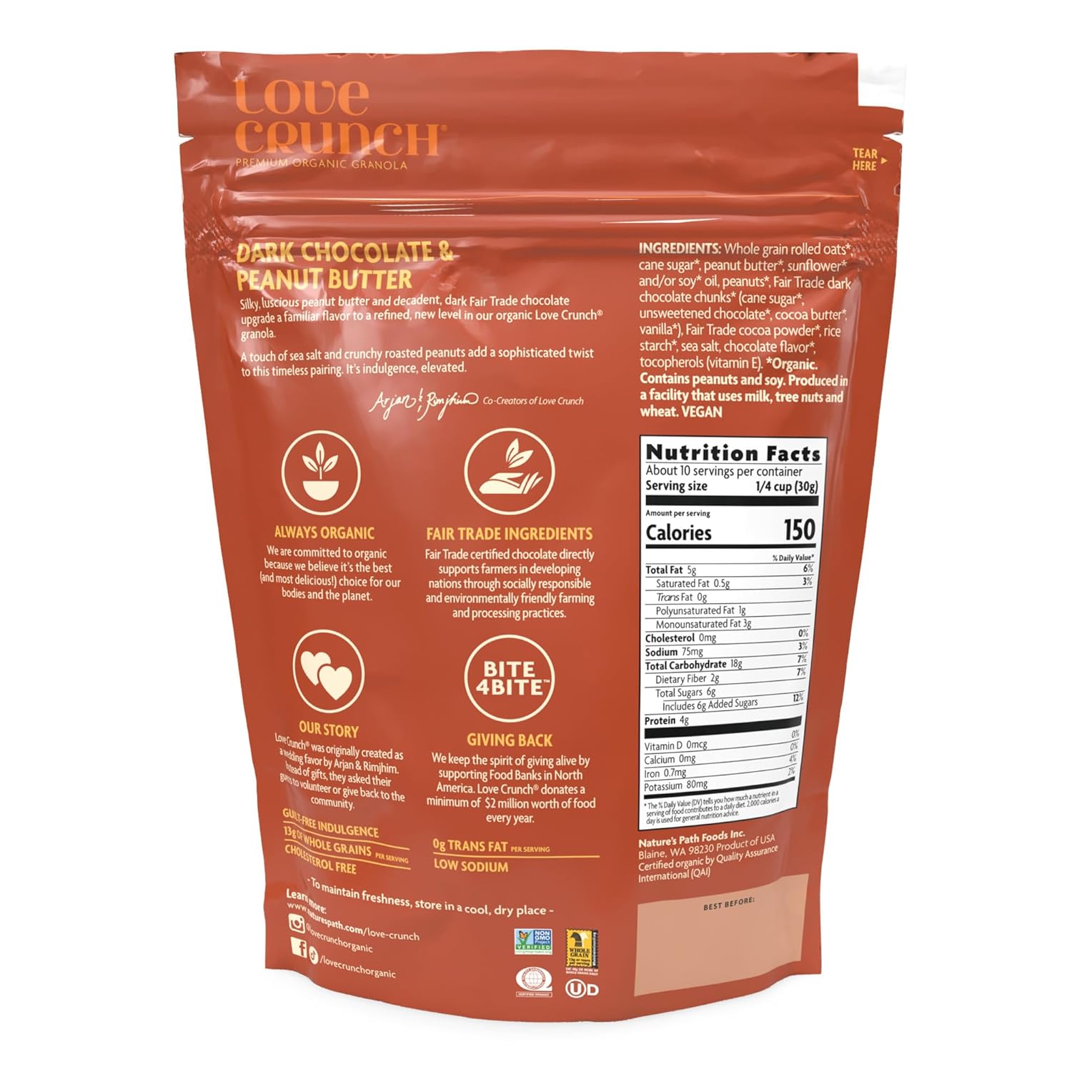 natures-path-love-crunch-dark-chocolate-peanut-butter-granola---115oz---non-gmo-fair-trade-4
