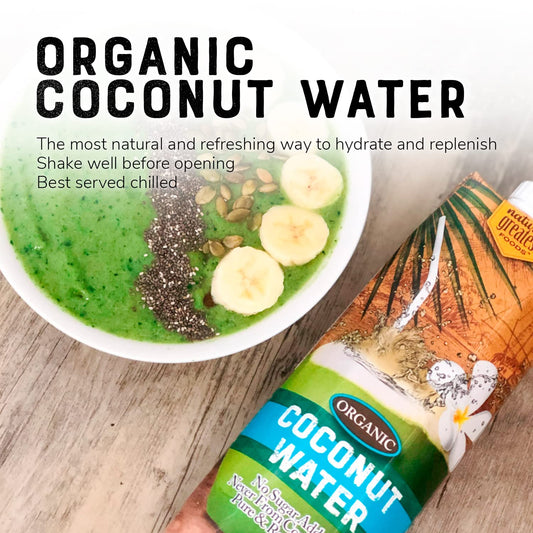 USDA Organic Certified Coconut Water, No Sugar Added, Pure & Refreshing - 33.8 fl oz (Pack of 6) - Espot.com.au