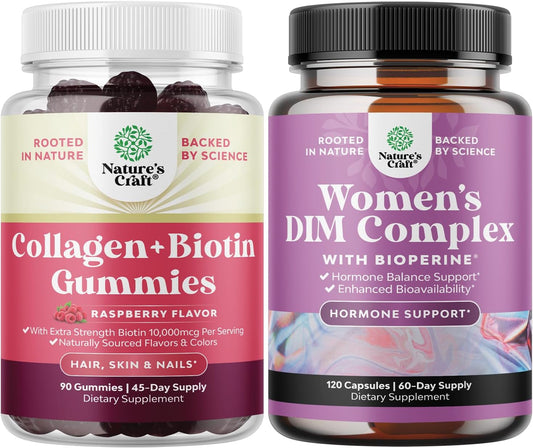 womens-extra-strength-hair-skin-and-nails-gummies-bundle---biotin-collagen-glutathione-amino-acid---immune-support---90ct-1