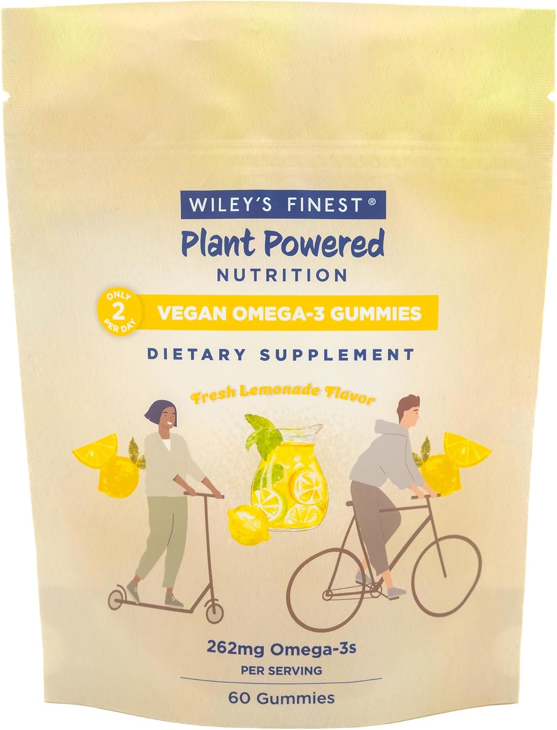 Vegan Omega-3 Gummies with DHA, ALA & SDA - Lemon Flavor - Gluten Free - 60 Gummies - Espot.com.au