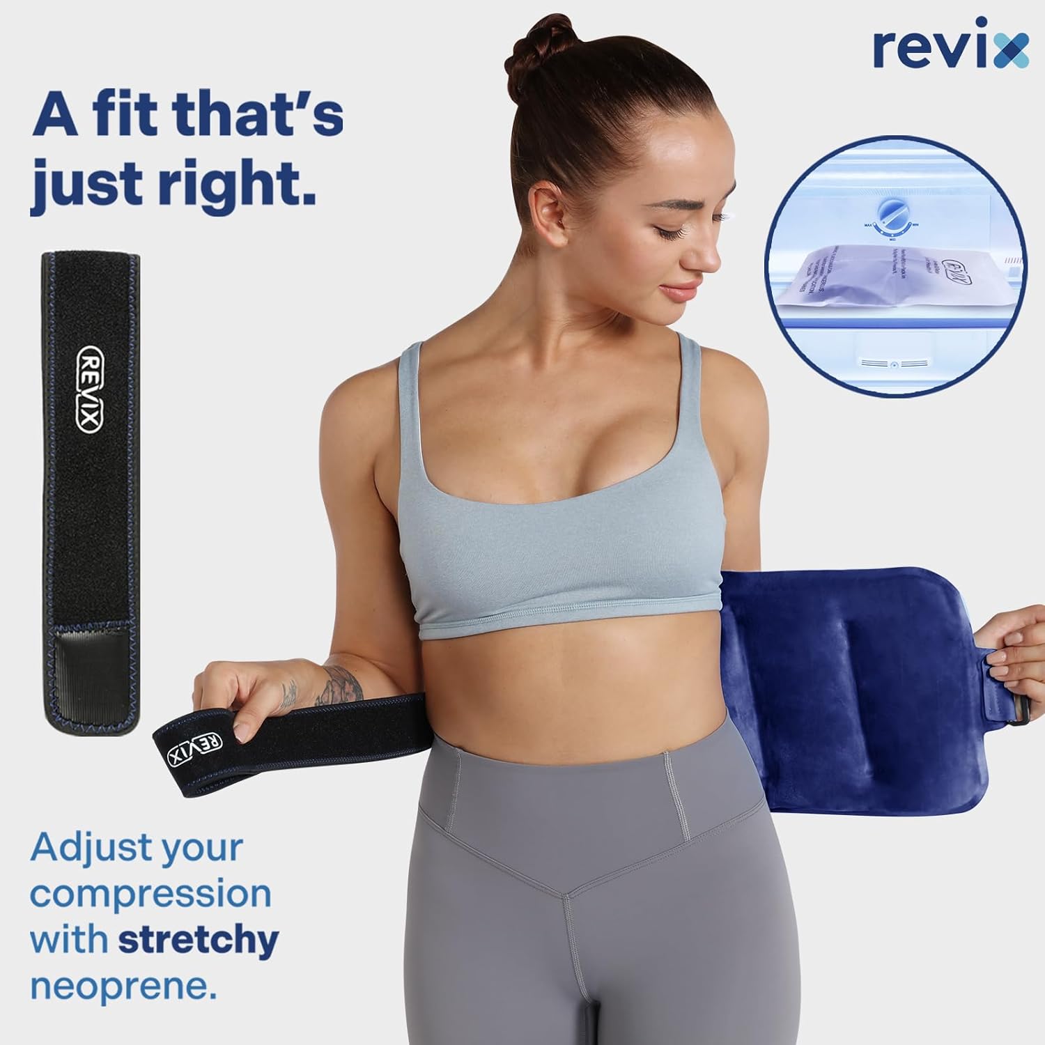 REVIX Reusable Gel Ice Pack for Injuries - Cold Packs for Lower Back, Shoulder, Elbow, Hip, Leg, Knee - Soft Cold Compress Wrap - 16 x 9 Inches Navy Blue - Espot.com.au